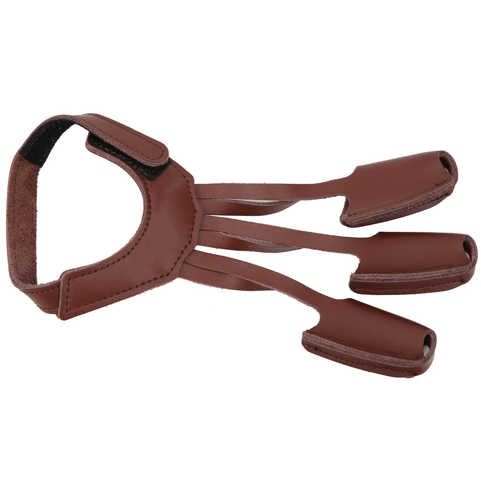 Artificial Leather Archery Glove Vintage Three Fingers Protector for Left Right Hand