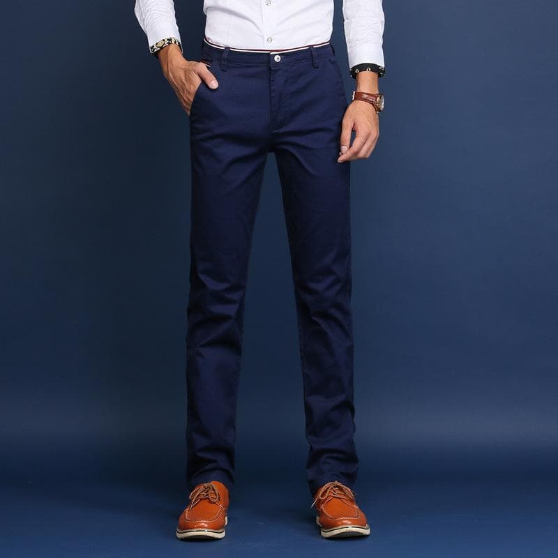 Men's Trousers Casual Business Uniforms Fashion Straight Pants 38 sapphire blue