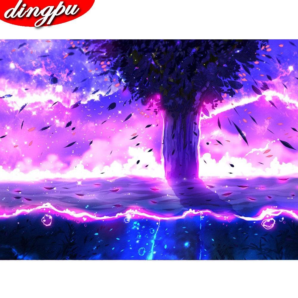 5D Diamond Painting Cross Stitch Winter Landscape Full Round Embroidery Mosaic Christmas Decoration 20X30CM