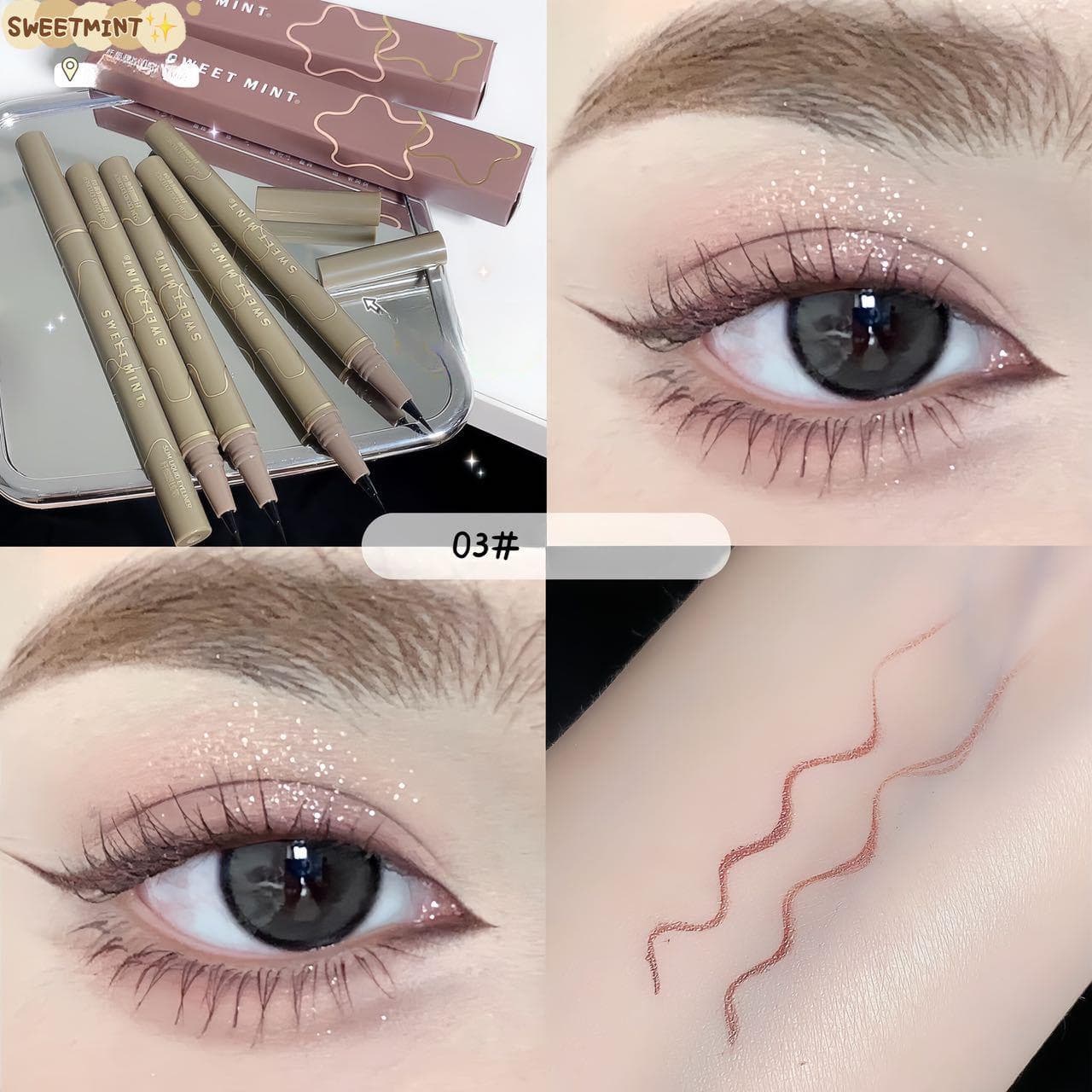 Slim liquid silkworm waterproof quick-drying brown non-smudged liquid eyeliner pen eye makeup eyeliner