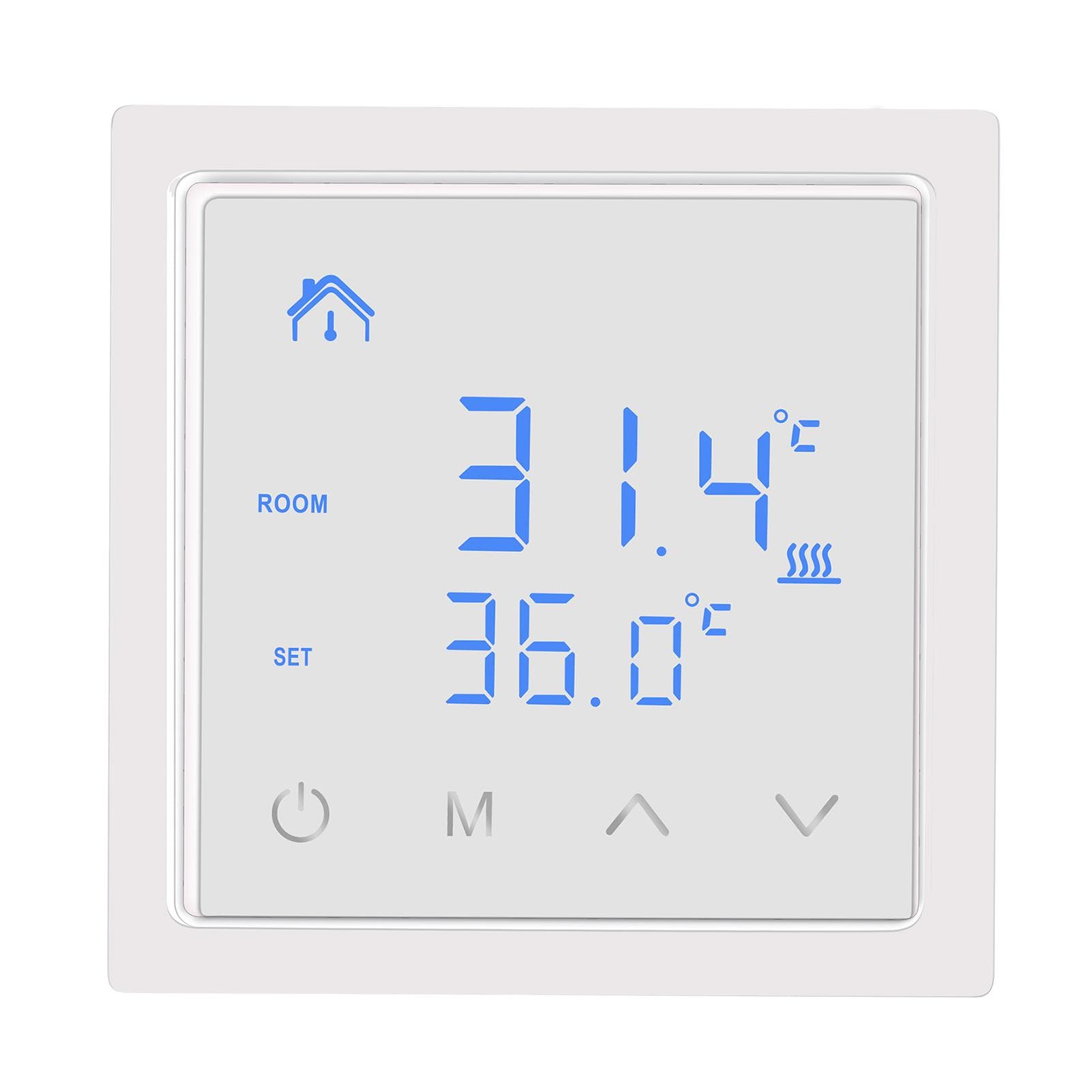 Smart Thermostat 16A Floor Heating Temperature Controller with LED Touch Screen 85265V Electric white