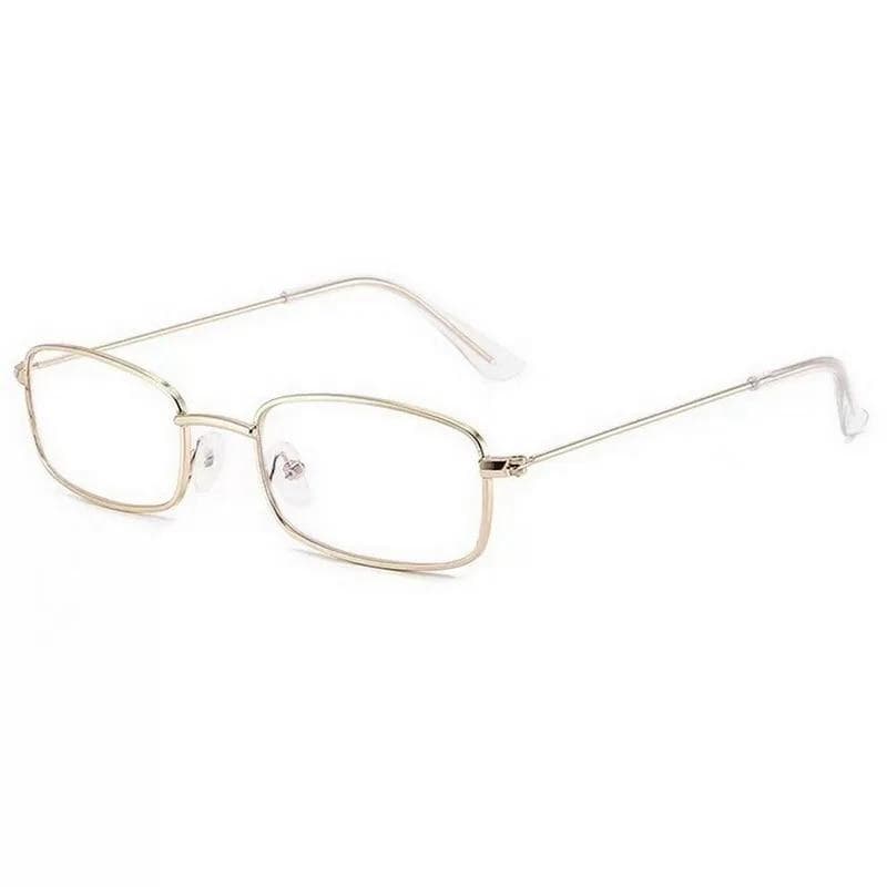 Fashion Retro Sunglasses Metal Small Square Frame Korean Version Glasses Clear Lens Sunglasses Uv Protection Men Women Goggles