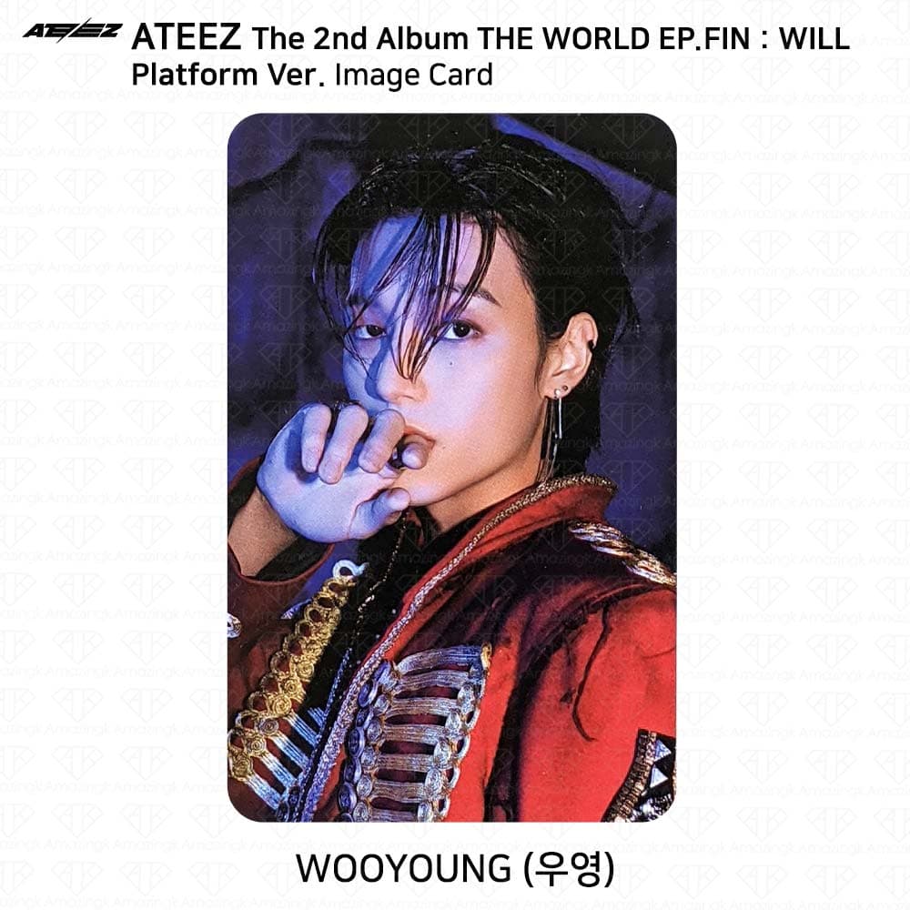 ATEEZ The 2nd Album WORLD EP.FIN WILL Platform Ver. Photocard Polaroid Sticker Wooyoung - Image Card