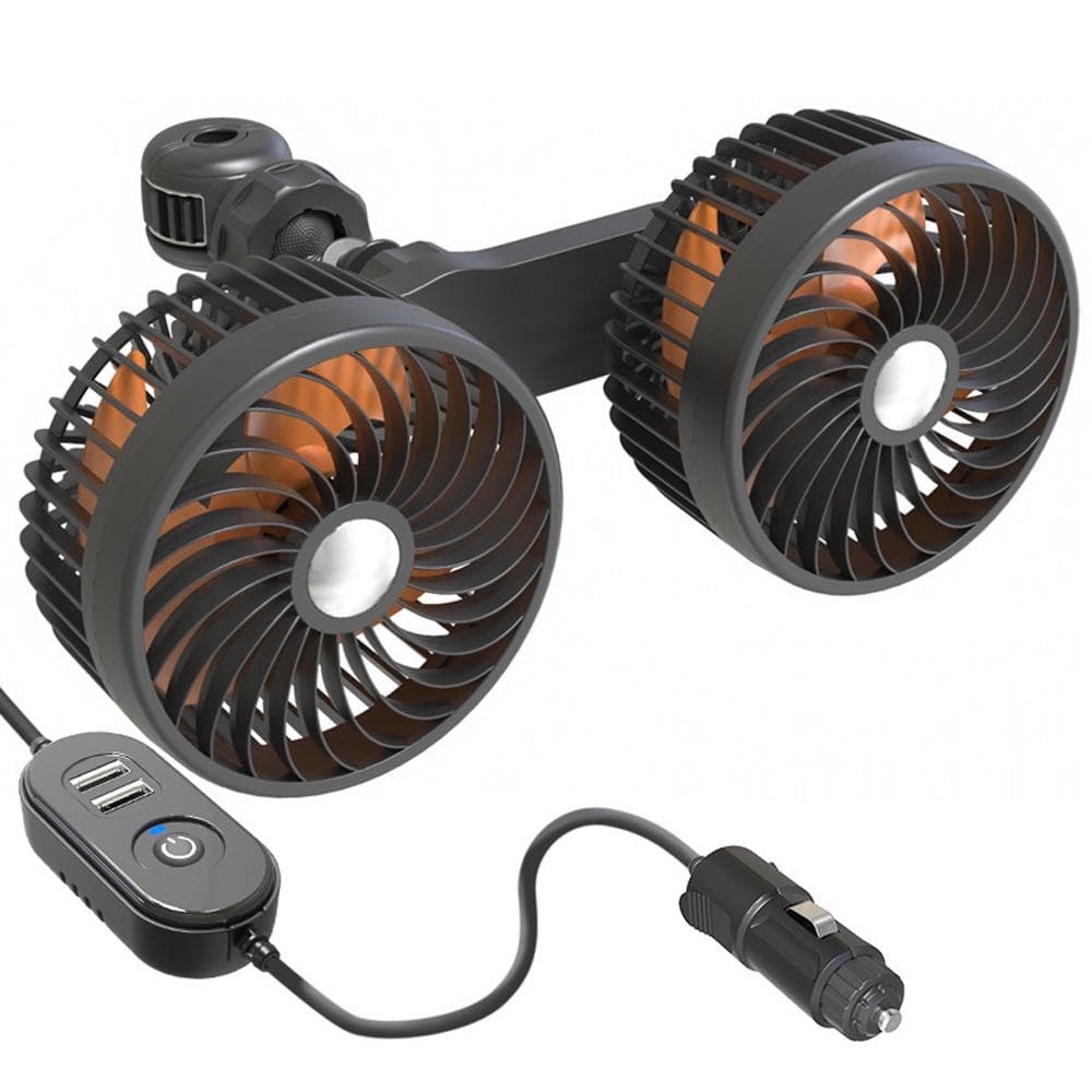 Car Electric Fan Automotive General RearSeat Back Fan Speed Adjustable Fan for Car In-Car Cooling Car-use Interface Power Cable black