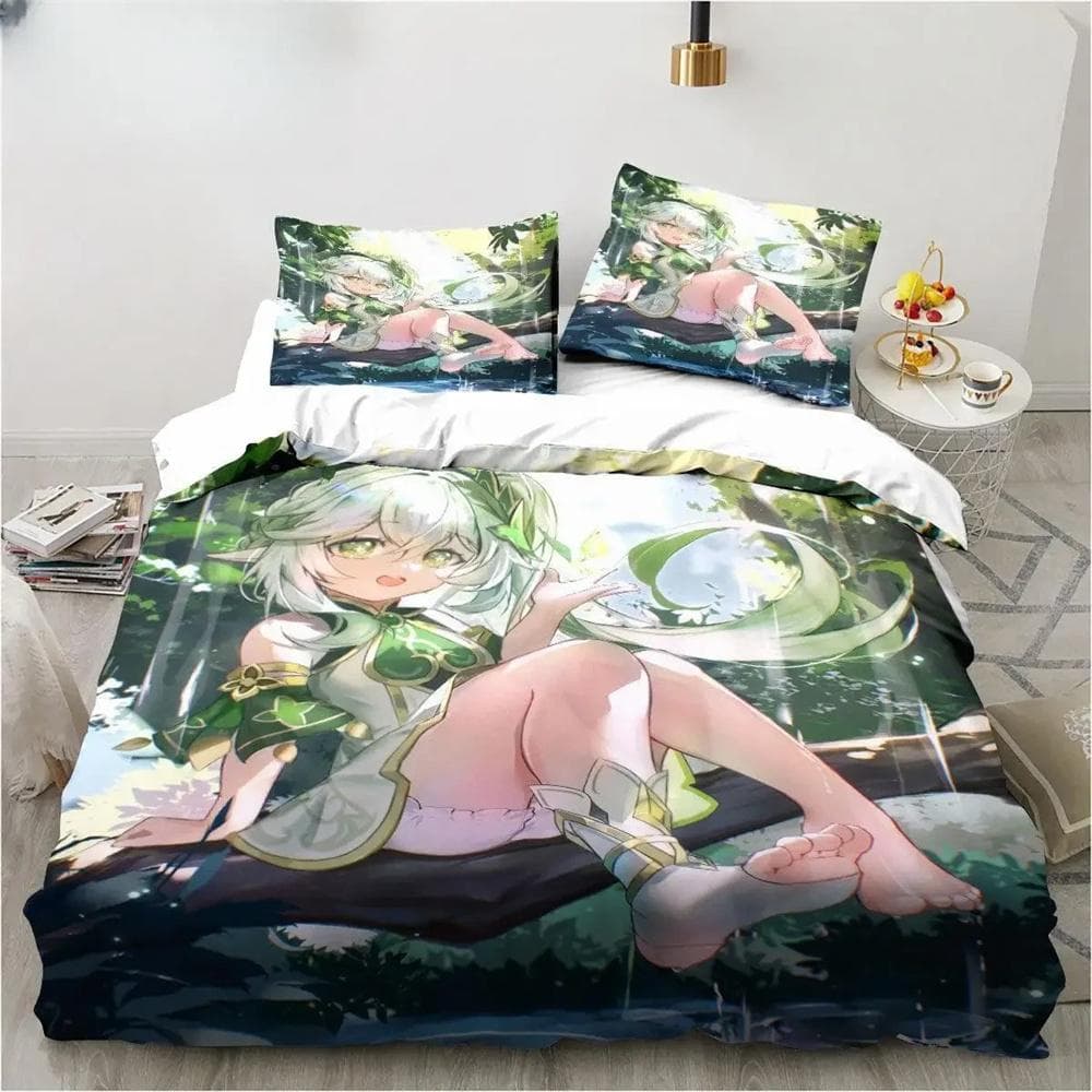 New Genshin Impact Nahida Kawaii Cute Cartoon Nahida King Twin Double Child Bedding Set Microfiber or Polyester Duvet Cover Set 135x200cm 2pcs