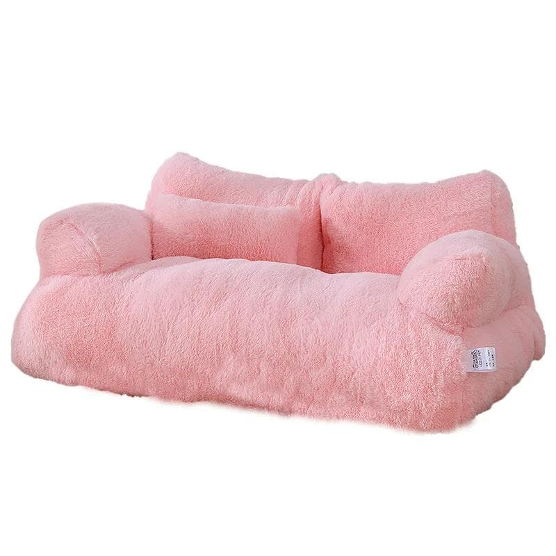 Luxury Cat Bed Sofa Winter Warm Cat Nest Pet Bed for Small Medium Dogs Cats Comfortable Plush Puppy Bed Pet Supplies 65x46x30cm pink