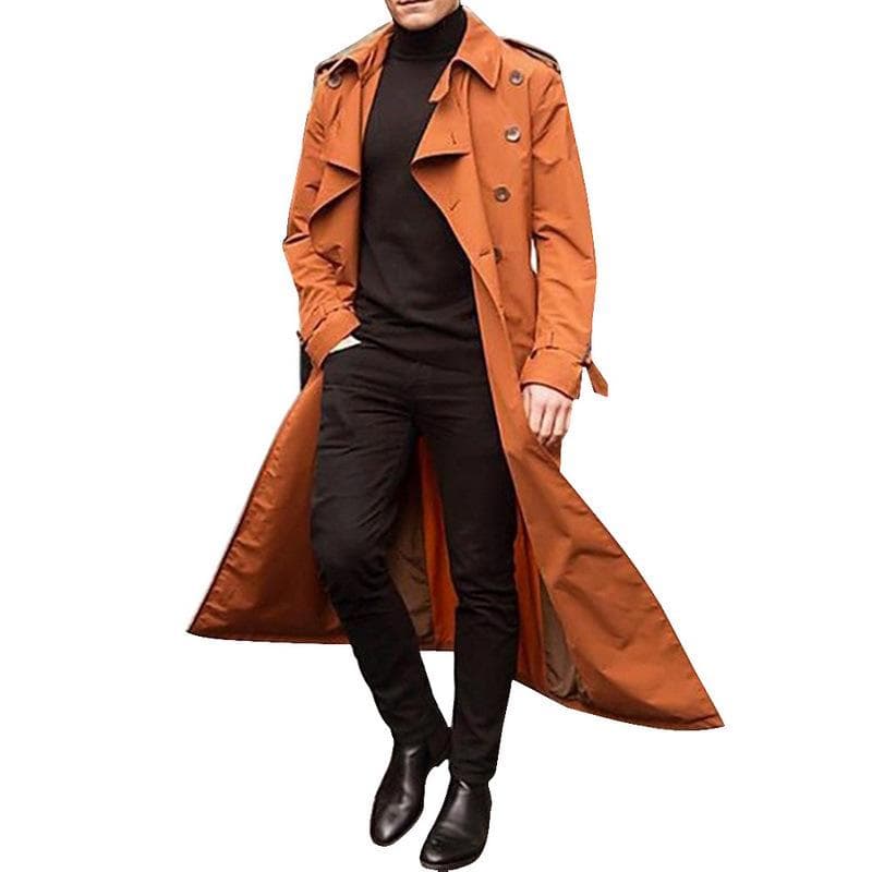 Men's Mid-length Windbreaker Men's Long Windbreaker Windbreaker Casual Outer Men's Belt S