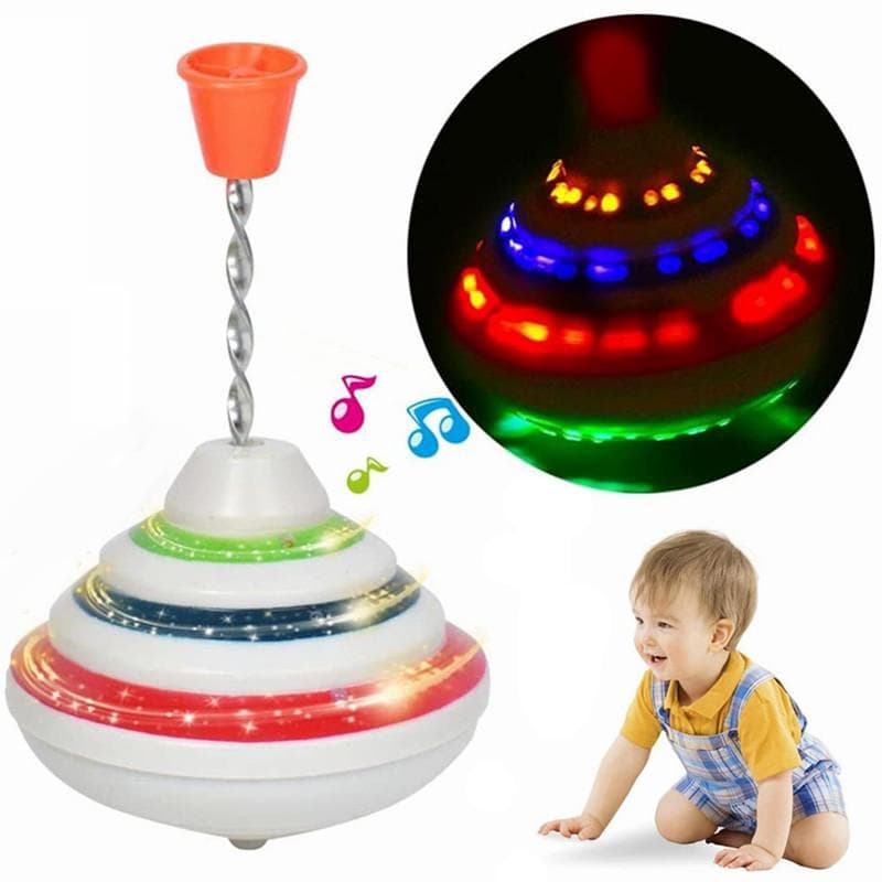1Pc Flashing Music Push Down Top With LED And Music Hand Light Up Toy Birthday Gifts For Kids Toddlers Boys Girls ZPG lights&music multicolour
