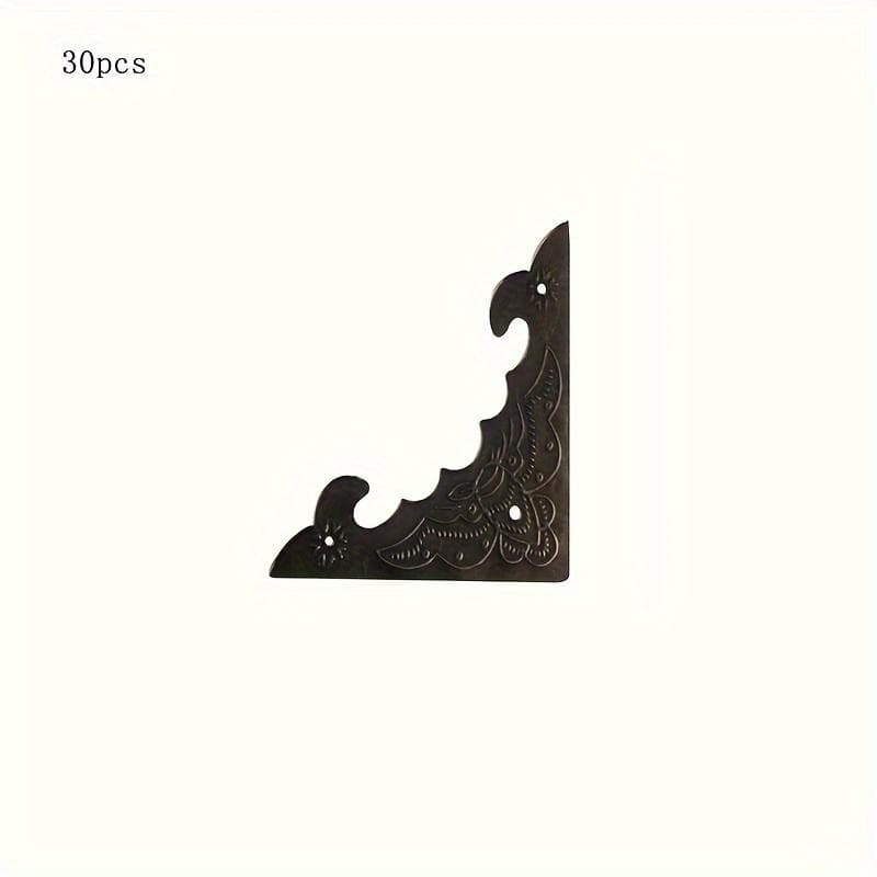 1set/30pcs Hardware Large Size New Chinese Style Packing Box Antique Four Sides Corner Protector Iron Leather Package Bat Corner 30pcs