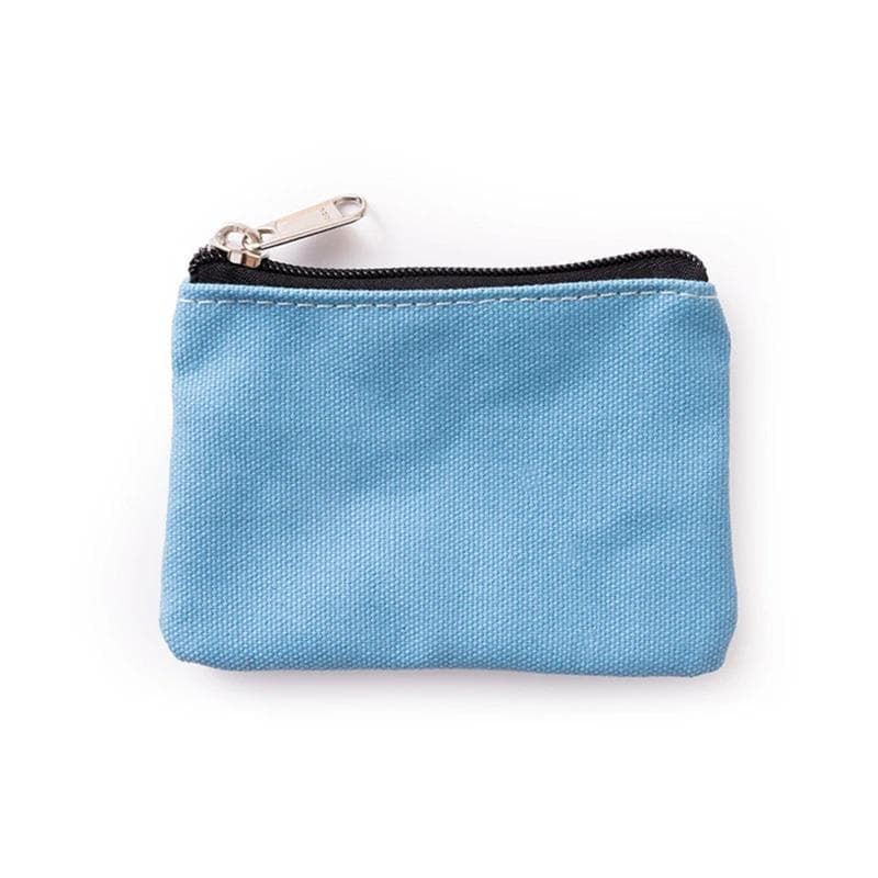 Universal Canvas Coin Pouch Pure Color Zipper Coin Purse Portable Money Pocket Bag Women Men Coins Bag Small Storage Bag sky blue