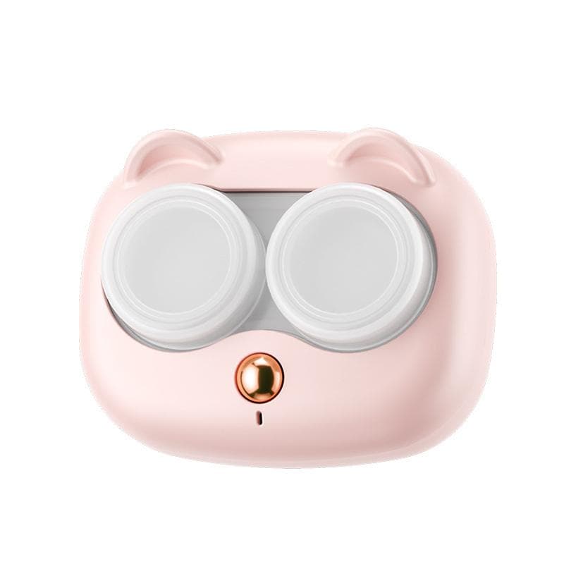 Contact Lenses Cleaner Ultrasonic With Removable Box Remove Tear Protein Cleaning Machine Portable Contact Lenses Case pink