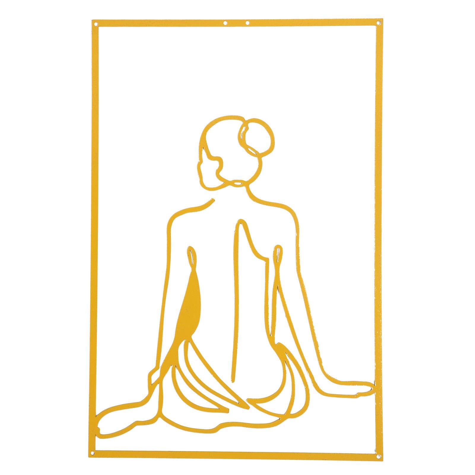 Minimalist Wall Art Decor 45x30cm Modern Women Line Metal Large Room Decoration for Living Room C