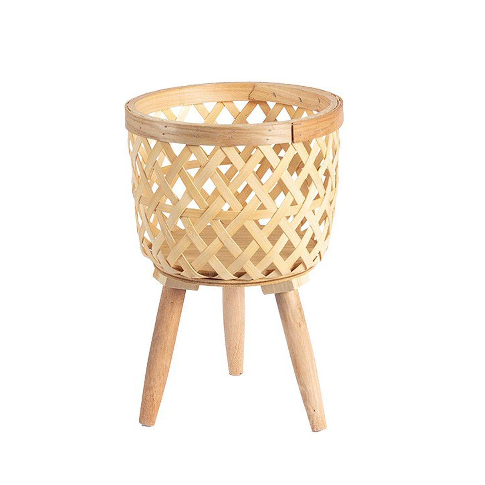 Plant Stand Basket Handwoven Basket Flower Plant Holder Rattan Plant Stand