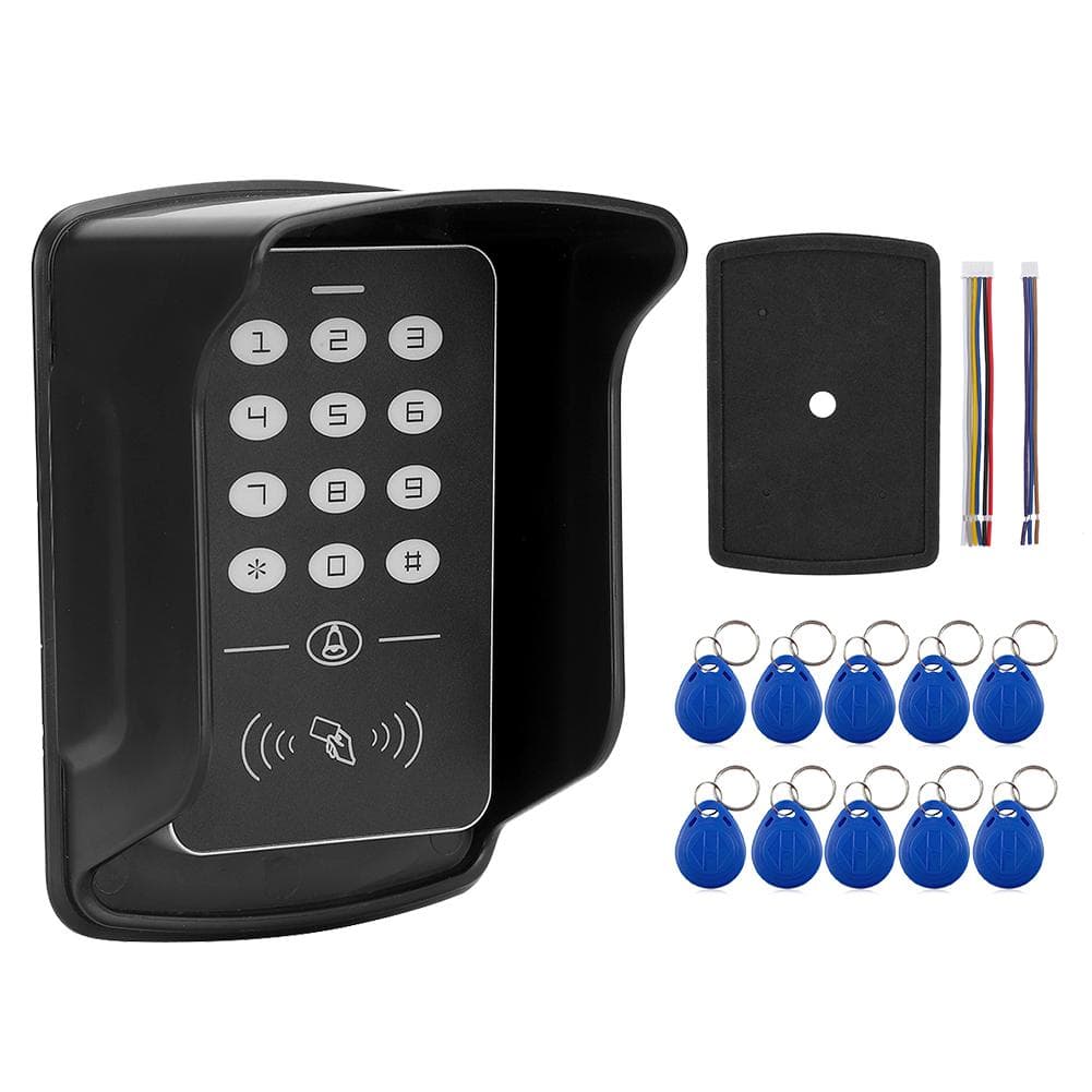 A1 RFID Card Reader Waterproof Keyboard Doorbell Door Access Control with 10 Tag