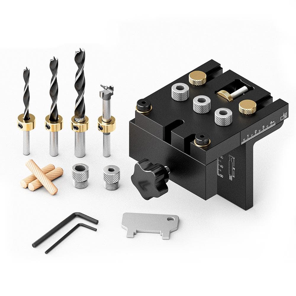 3in1 Woodworking Holes Drilling Locator Aluminum Alloy Punch Positioner Woodpiece Guide Jig with multicolour