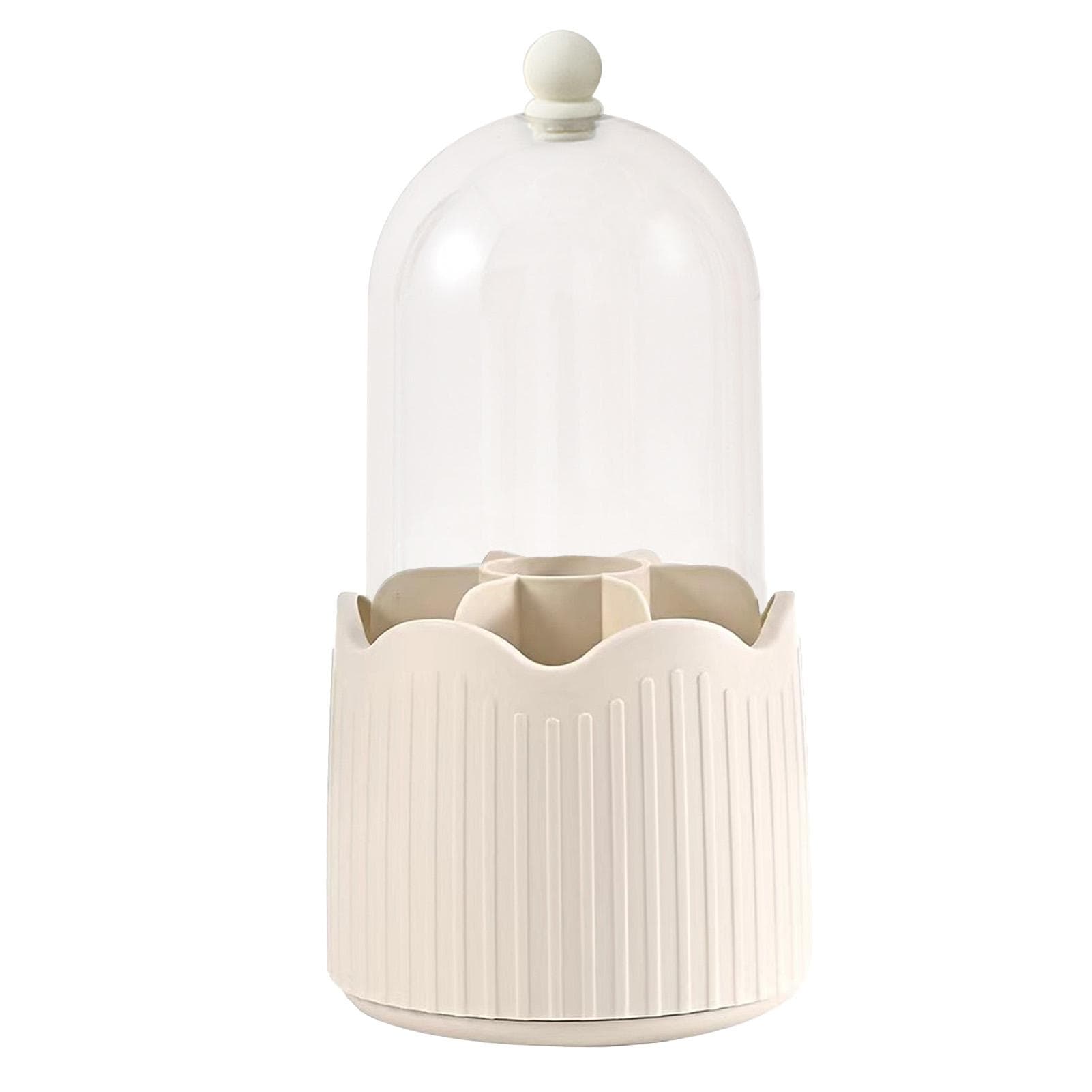 Makeup Brush Holder Transparent Dustproof 360 Degrees Rotatable Brush Storage Box Yellow yellow