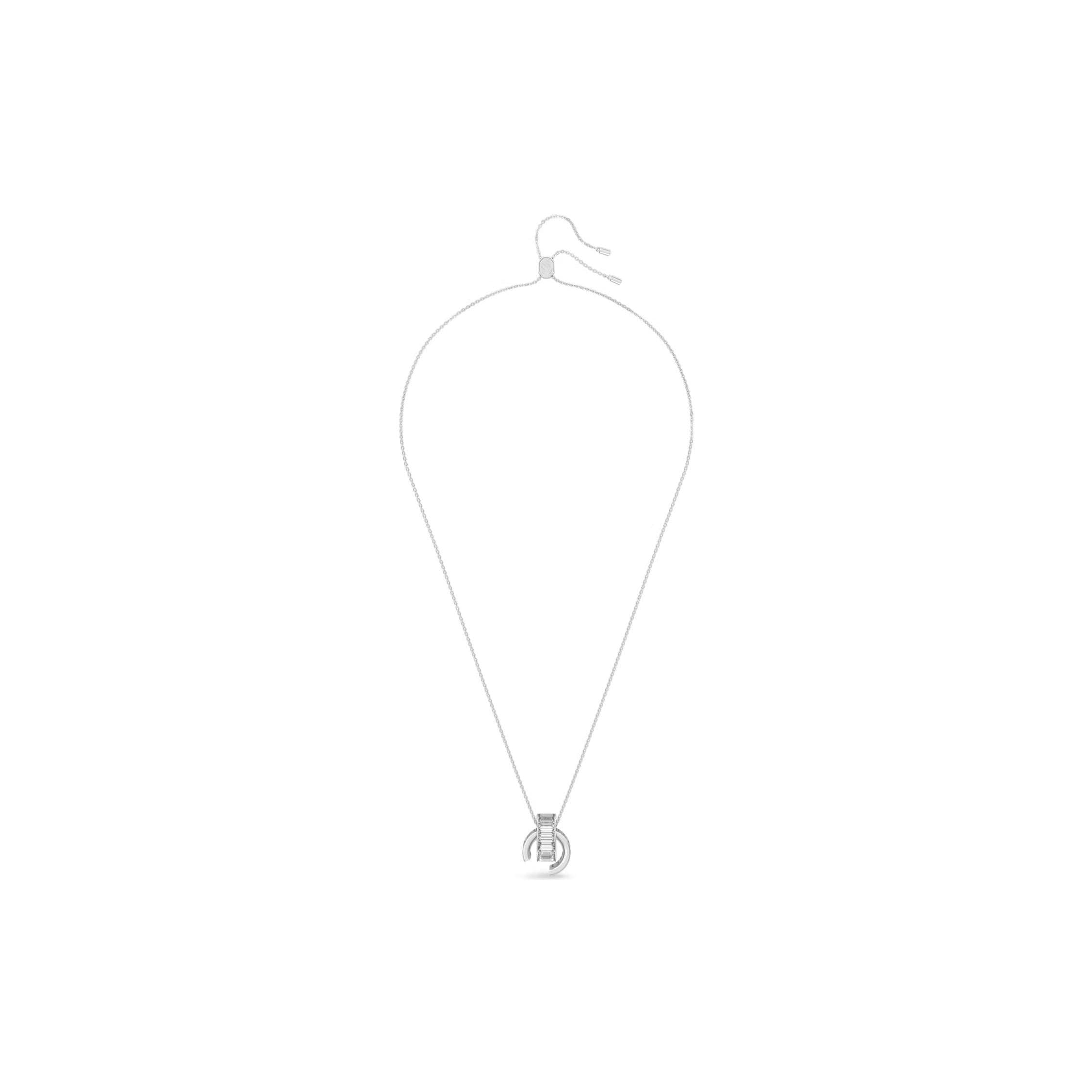 Swarovski Matrix Pendant Rectangular Cut Exquisite Fashion Crystal Necklace Women necklace White 5639628 Box (Random Color)