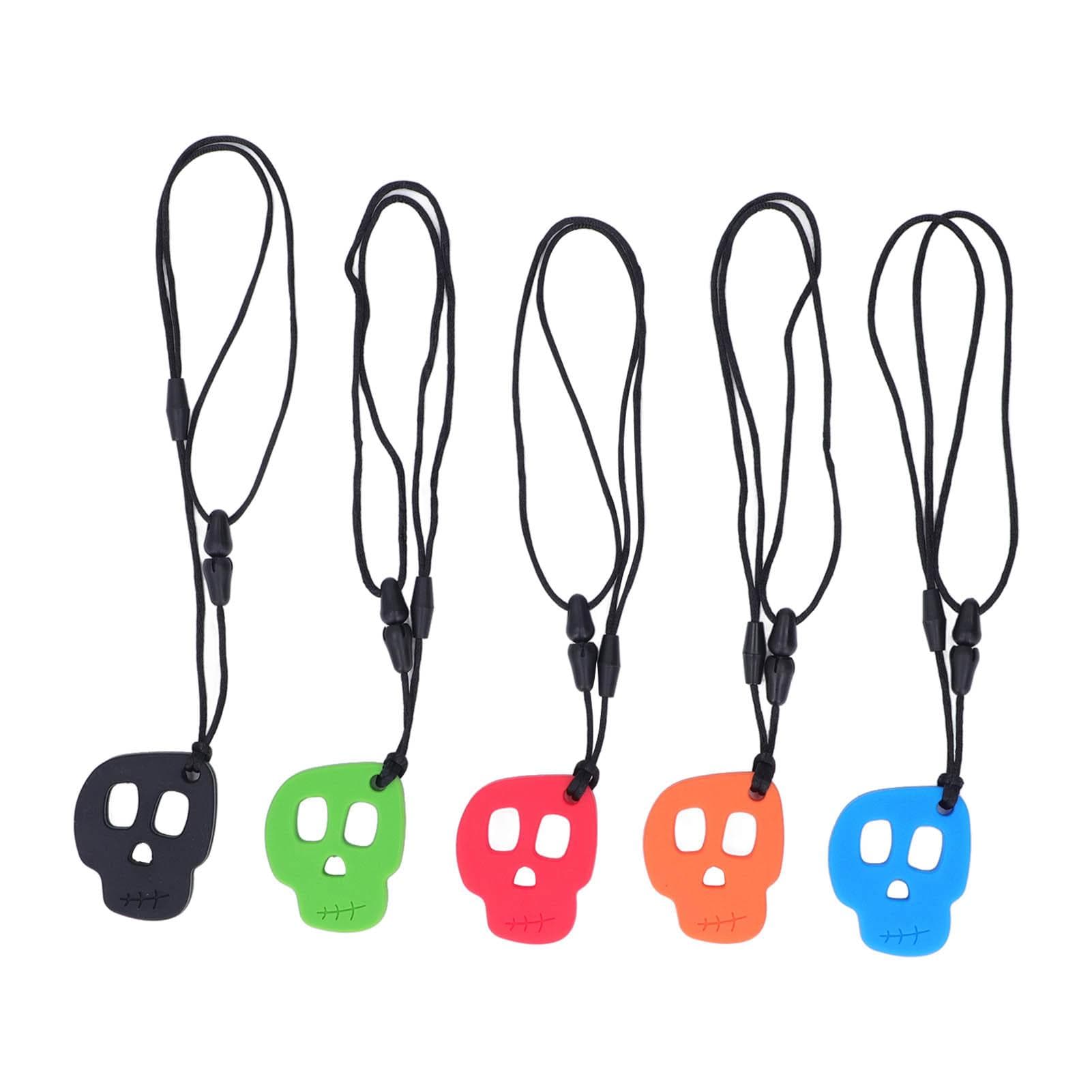 5pcs Chew Necklaces for Sensory Kids Silicone Oral Motor Aids Chewy Necklace for Autism ADHD