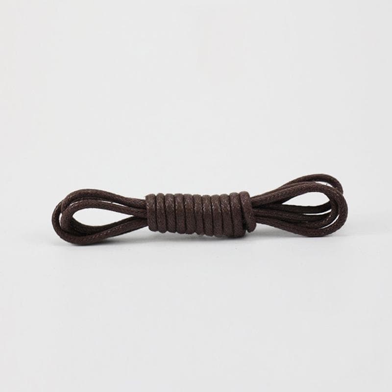 Fashion 60-180cm Round Waxed Leather Shoelaces Cord Luxury Women Men Shoe Laces Strings 120cm dark brown