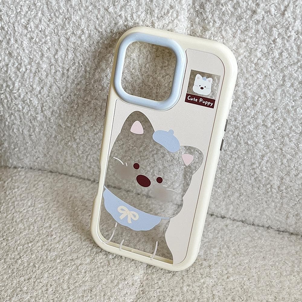Fun Cartoon West Highland Puppy Suitable for Apple 15 ProMax Mobile Phone Case IPhone 16 C 14 Transparent iPhone 11