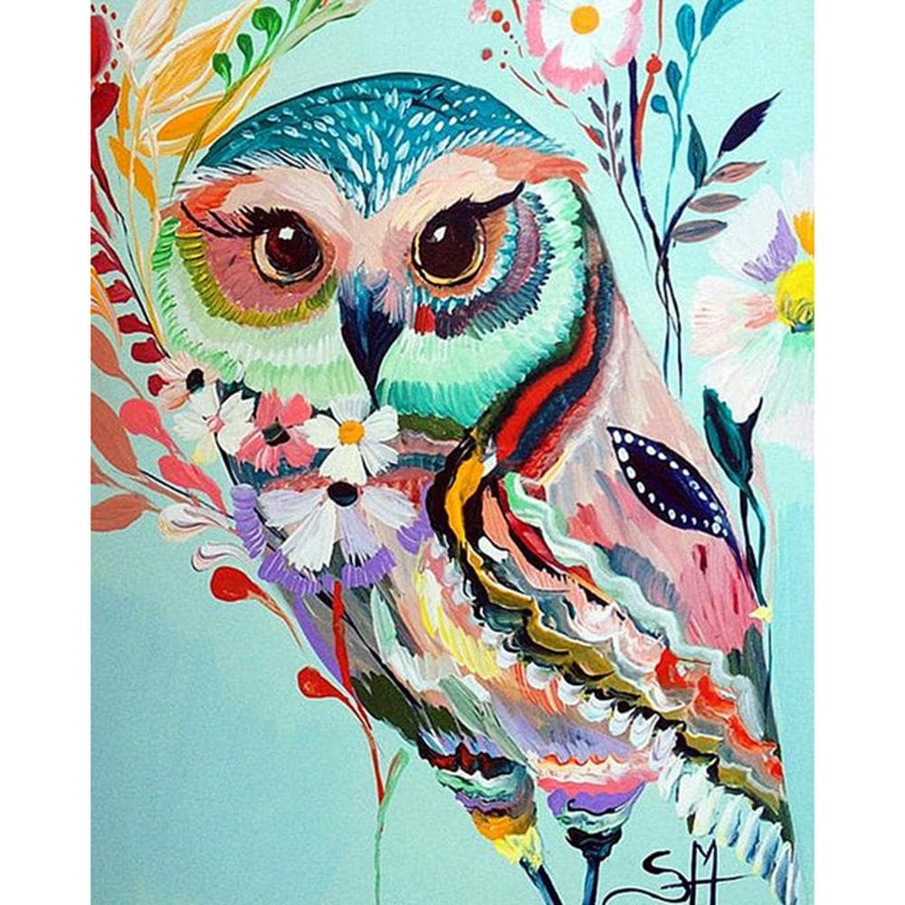 Cross Stitch Kit DIY Diamond Embroidery Cute Owl Diamond Painting Mosaic Home Decor 20X30CM