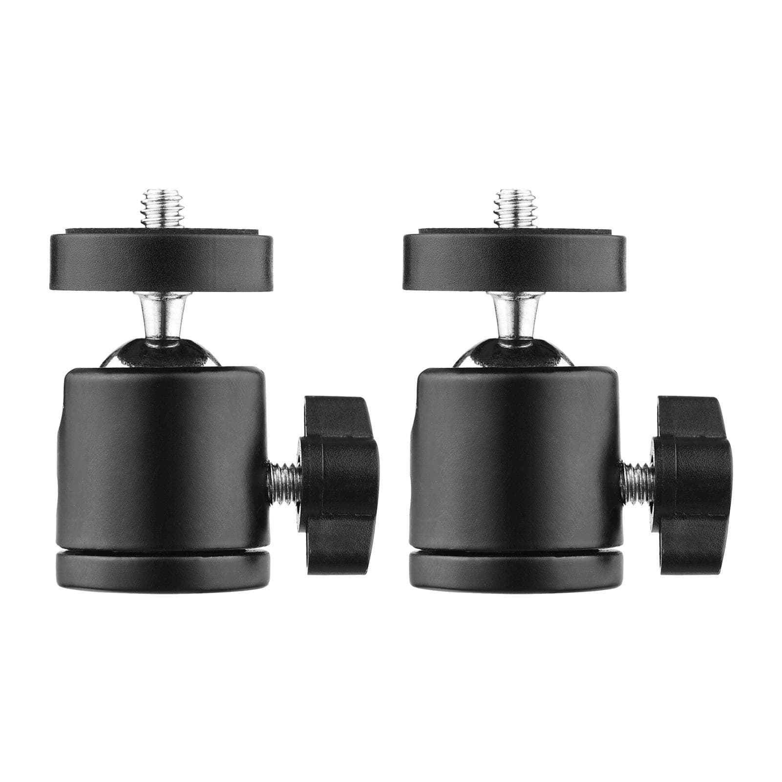 Mini Swivel Ball Head Tripod Head 360 Degree Rotating Mount Base Adapter with Universal 1/4 2-Pack