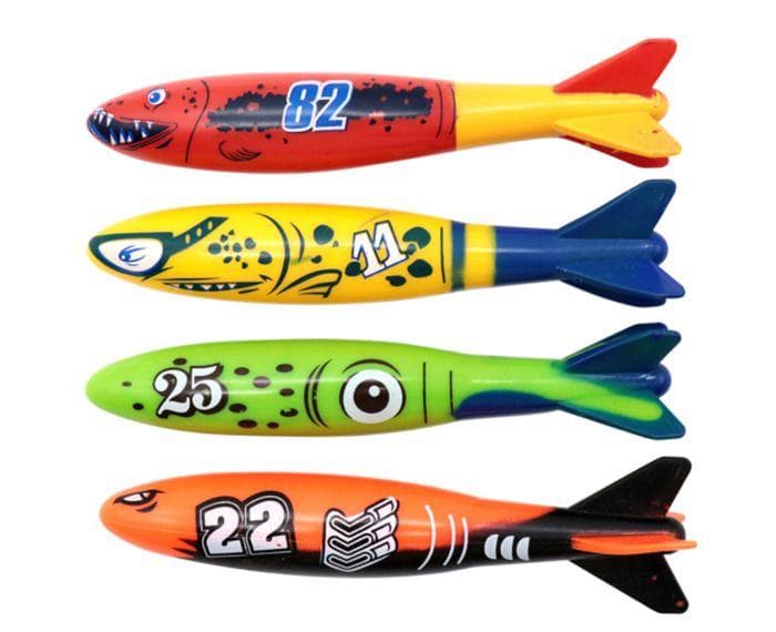 Water toy - AUCUNEARY - Set of 4 torpedo bandits - Durable - Fun