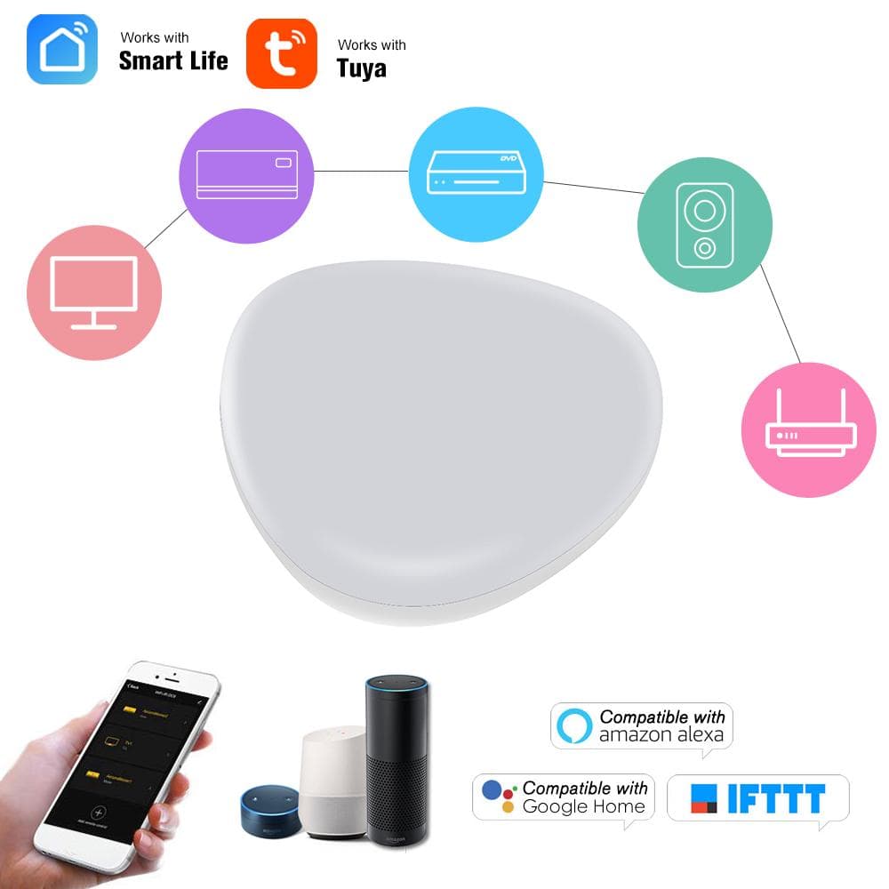 WiFi-IR Remote IR Control Hub Wi-Fi(2.4Ghz) Enabled Infrared Universal Remote Controller For Air white