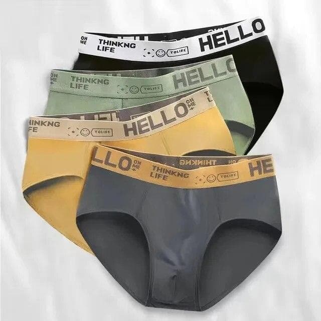 4Pcs/Lot Men's Briefs Mens Underwear Sexy Shorts Men's Panties Breathable Male Elastic Underpants Para Hombres Large Size XXL