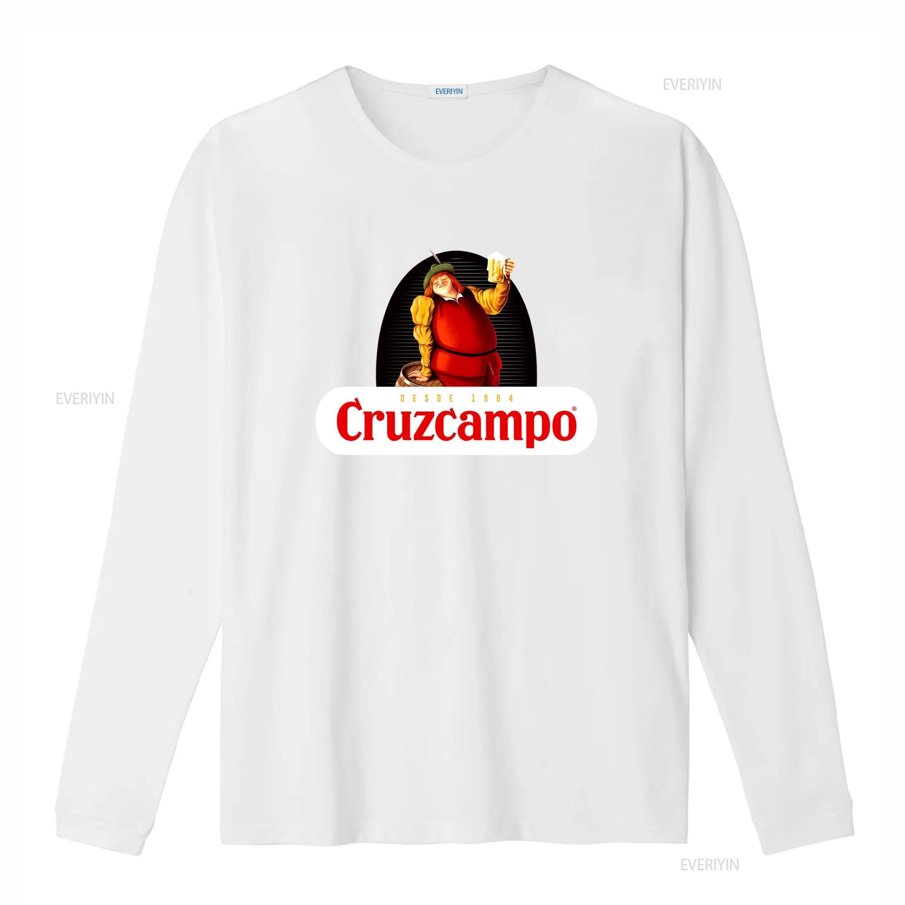 Cruzcampo Vintage Beer Lover T Shirt Classic Cotton for Perfect Christmas vintage Washed Top For Everyday Wear homme Versatile M