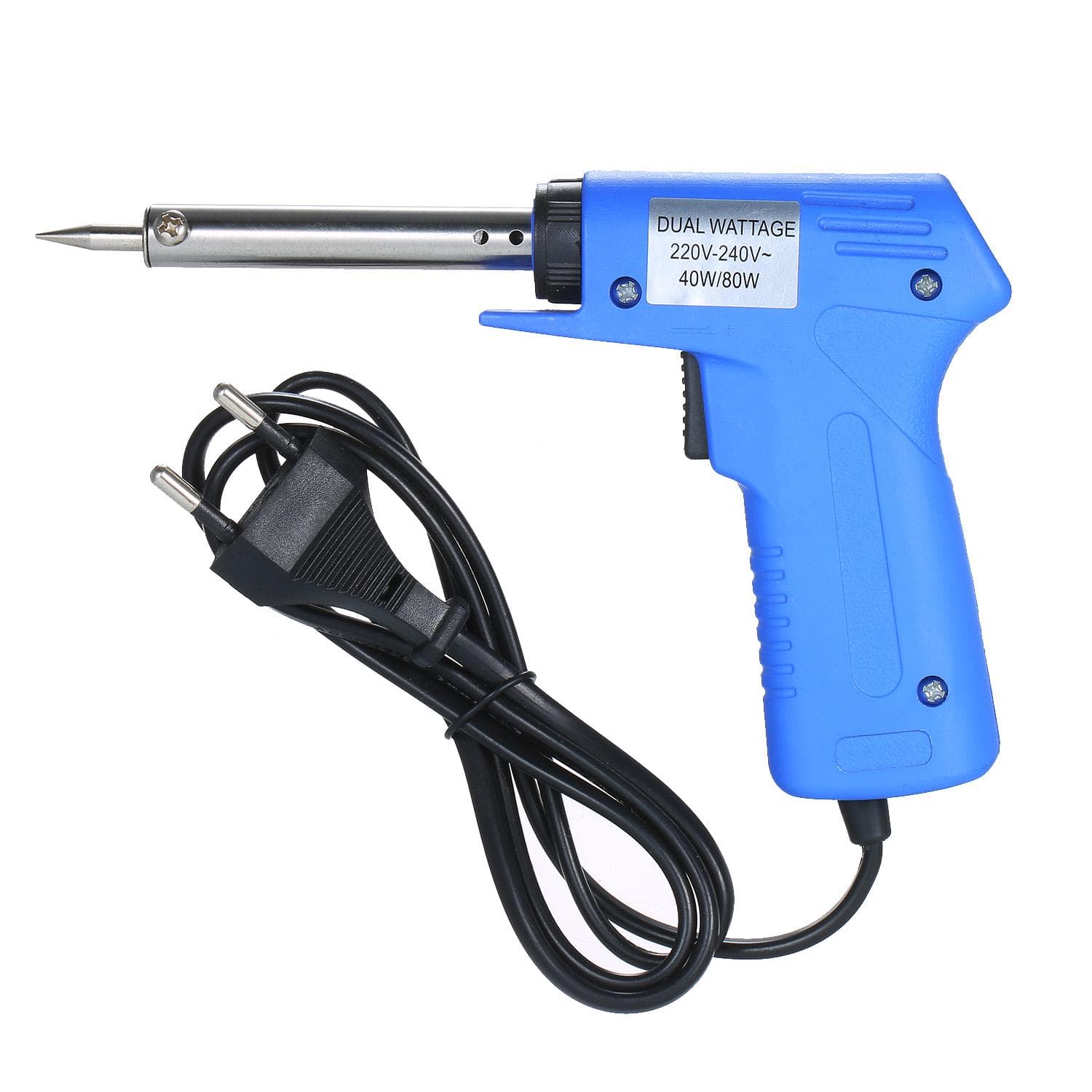 Double Power Electric Soldering Iron Gun type Electric Soldering Iron Power Adjustable Soldering Iron Gun Blue 40W/80W Adjustable blue