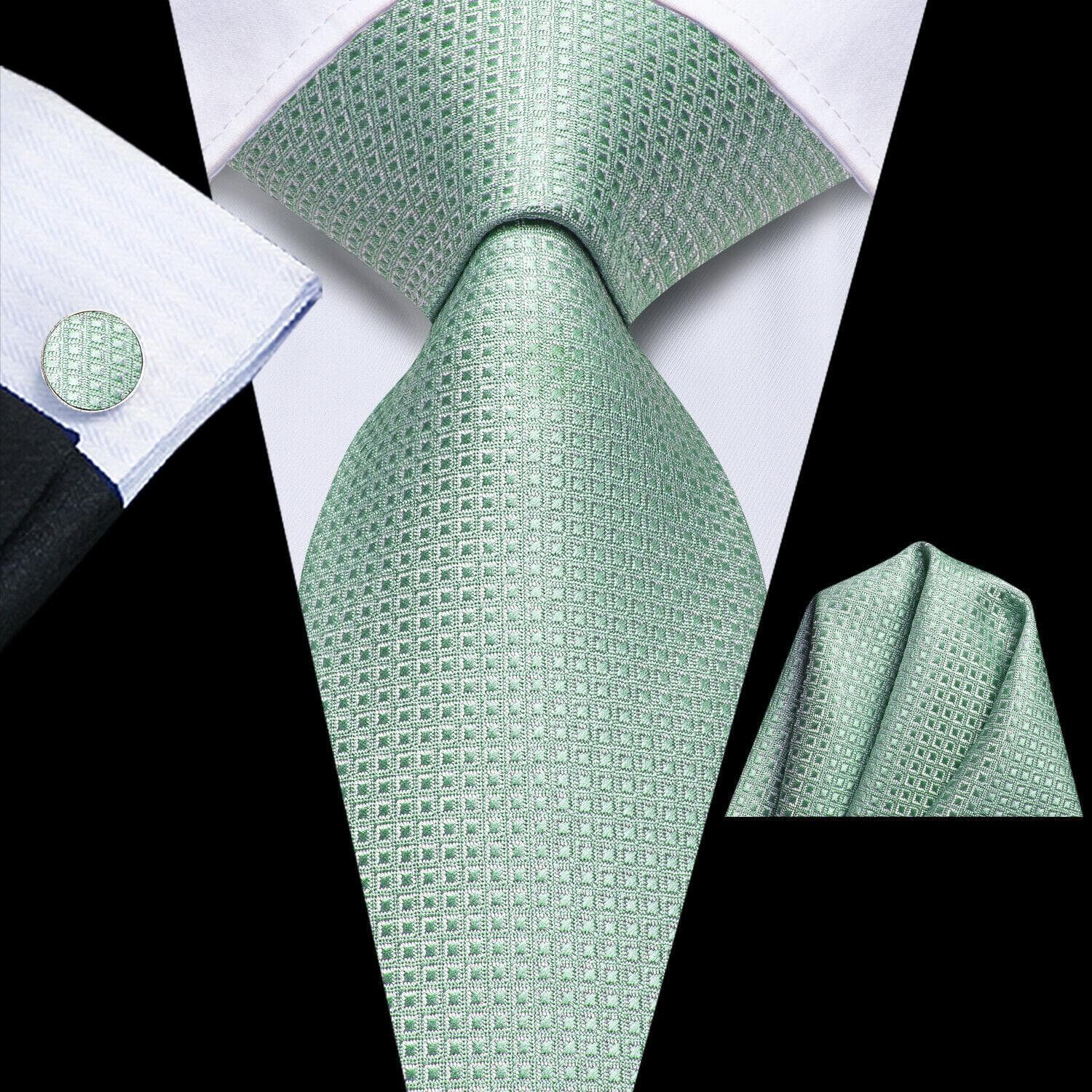 Hi-Tie Ties for Men Silk Tie Sets Pocket Square Cufflinks Wedding Formal Business Party Mens Tie Sets N-3784