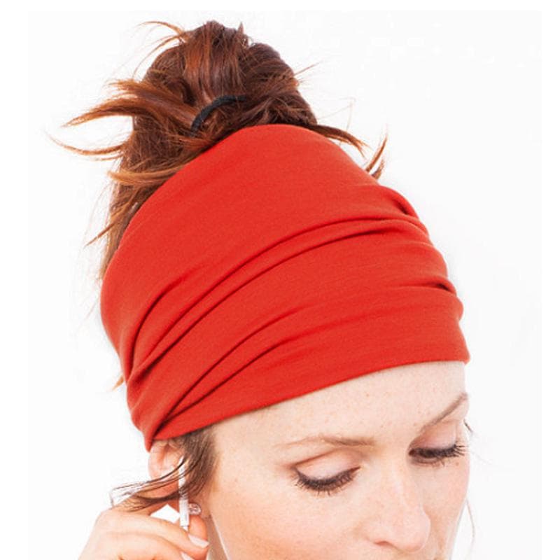 Soft Women Elastic Stretch Running Wide Hairband Head Wrap Yoga Headband Turban LYD orange