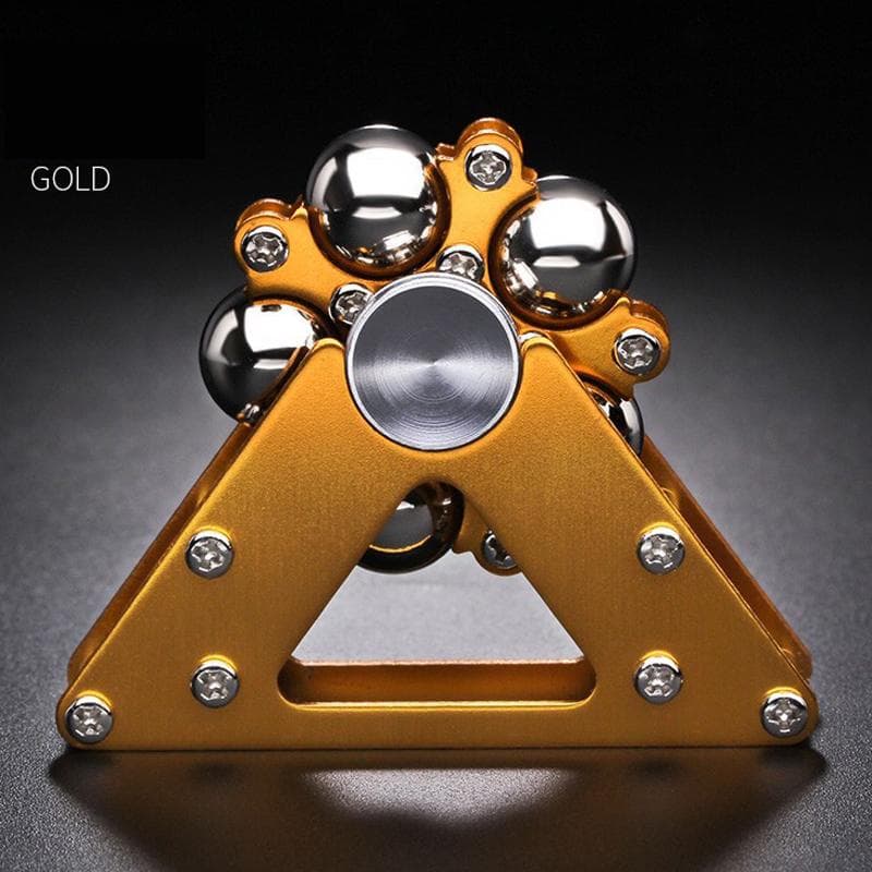 Metal Fidget Spinners Tangle Toy for Adults, Relief Anxiety ADHD Autism Kids Boys Gift Flying Cool Mini Bearings Stainless Steel Roller Gear Spin 6.4x2.2x5.2cm gold