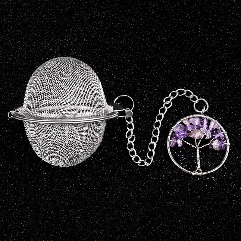 Tea Strainer Natural Stone Tree Of Life Stainless Steel Strainer For Making Tea Seasoning Bag Spice Box Accessory 5cm