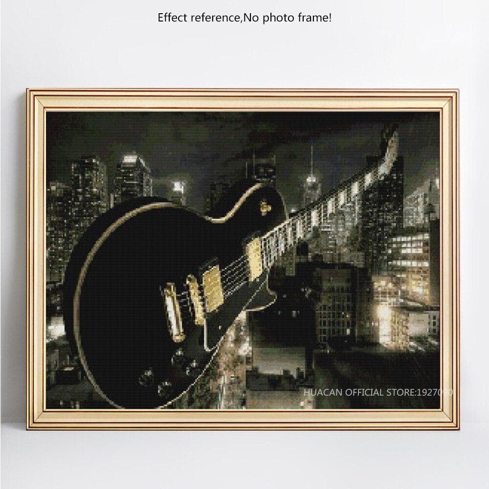 5D DIY Diamond Painting Cartoon Guitar Diamond Embroidery Picture Of Rhinestone 20X30CM