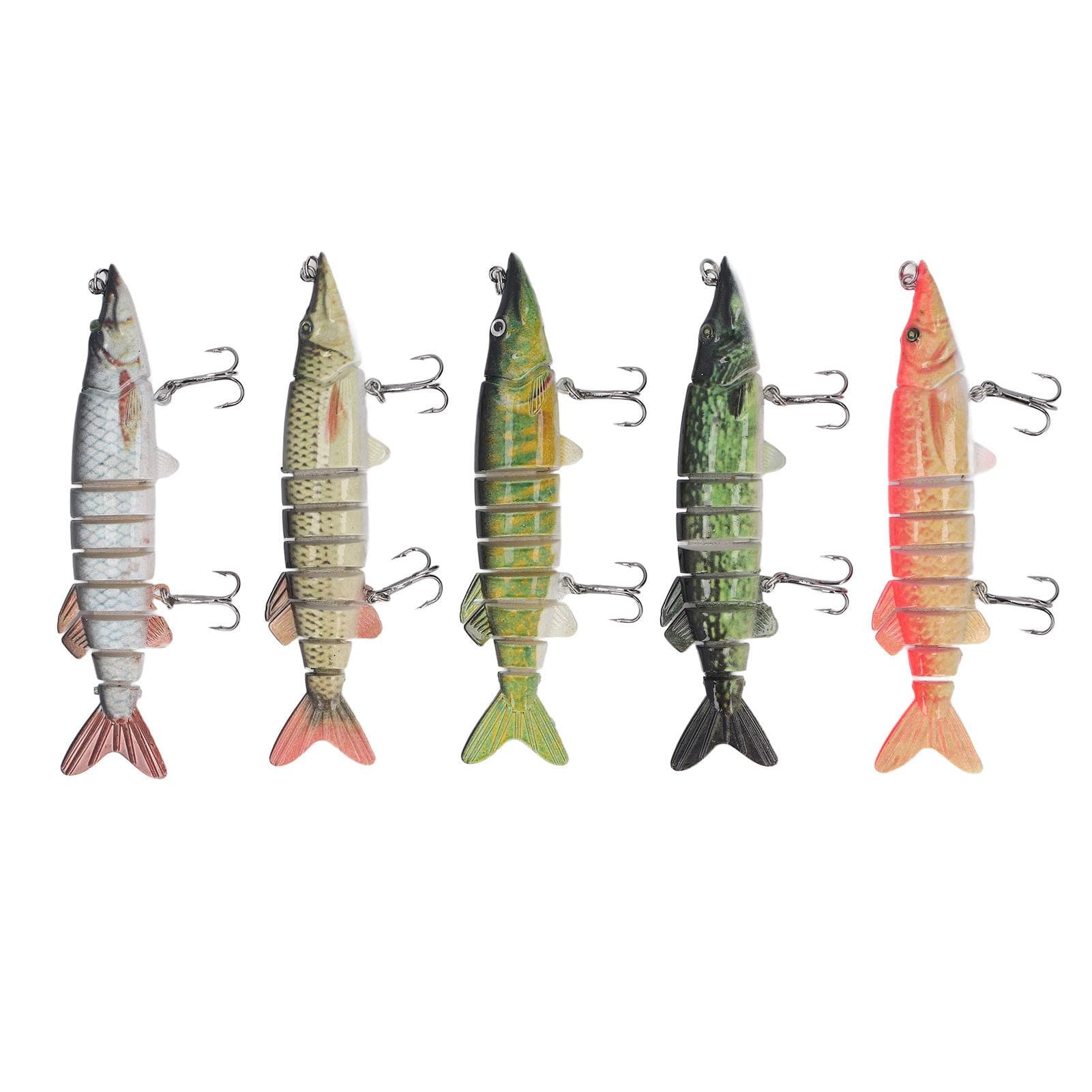 Fishing Lures 9 Jointed Slow Sinking Hard Built in Rattle Lifelike Swimbait Fishing Bait for