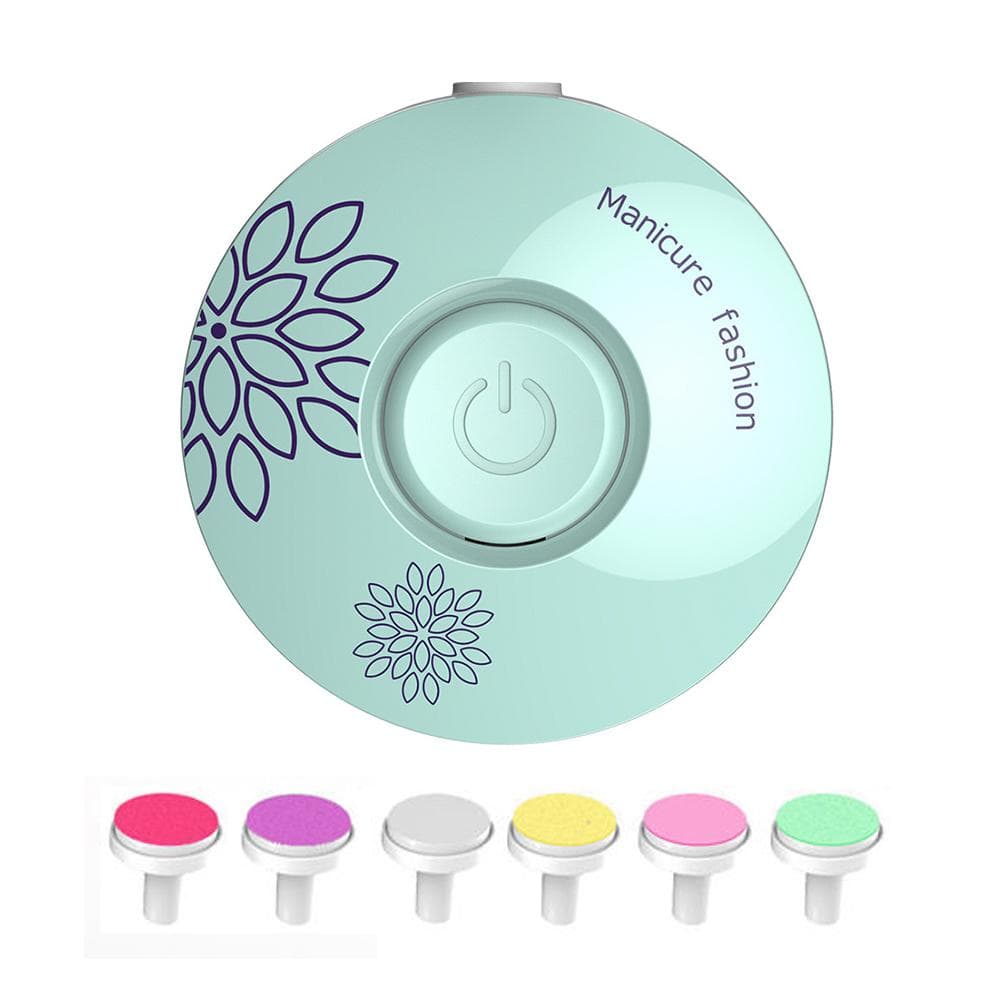 6 Grinding Heads Set Electric Manicure Nail Sharpener for Babies and Children Baby Nail Cutter green