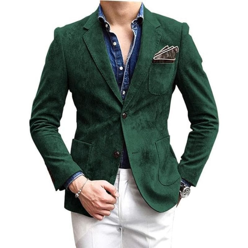 Men's Casual Large Size Suit Jacket L green