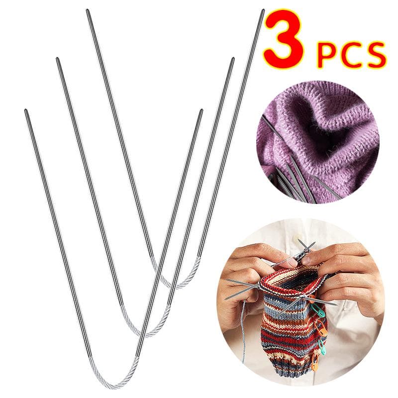 3pcs Circular Knit Needles Knitting Metal Cable Circular Knitting Needles Set Knitting For Babies Sleeves Socks Accessories 2.5mm