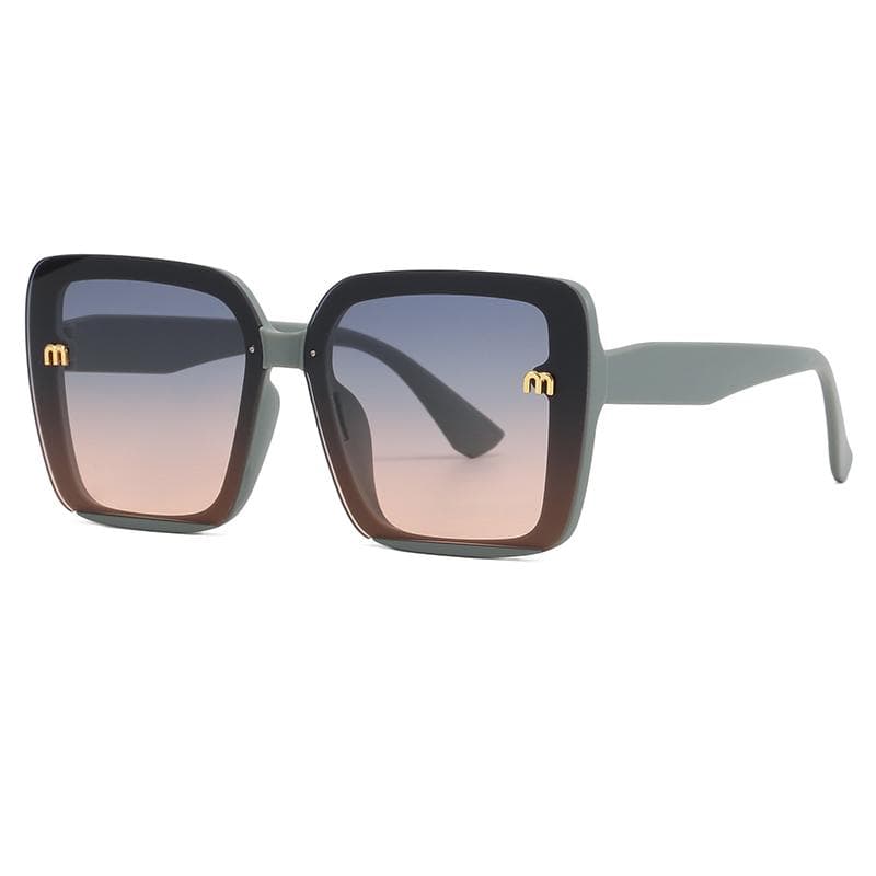 Women Brand Sunglasses Square Classic Large Frame UV400 Protection Fashion Retro Letter Design Sun Glasses for Men and Women