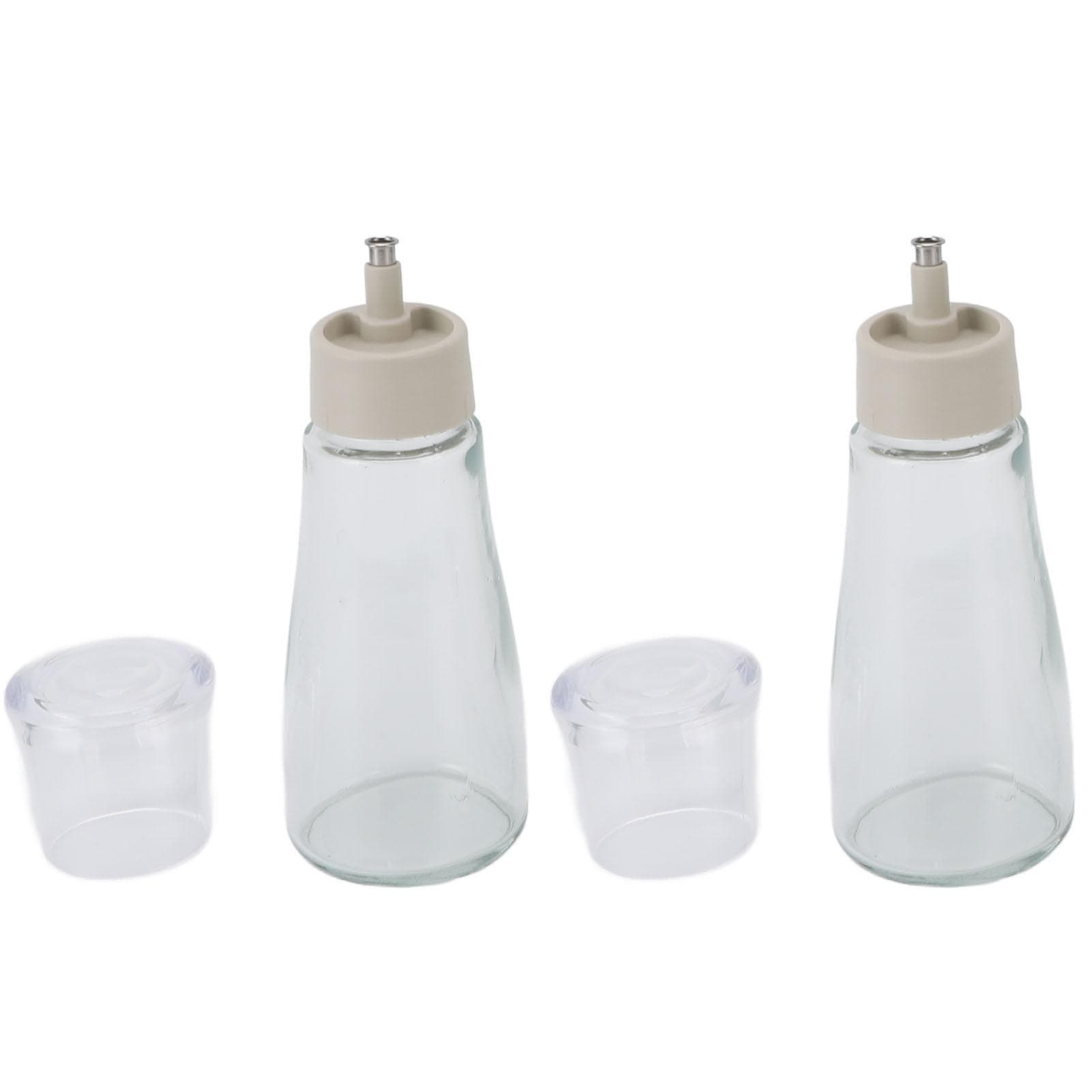 2PCS Mouthwash Dispensers Stainless Steel and Glass Multifunctional Refillable Mouthwash Dispenser