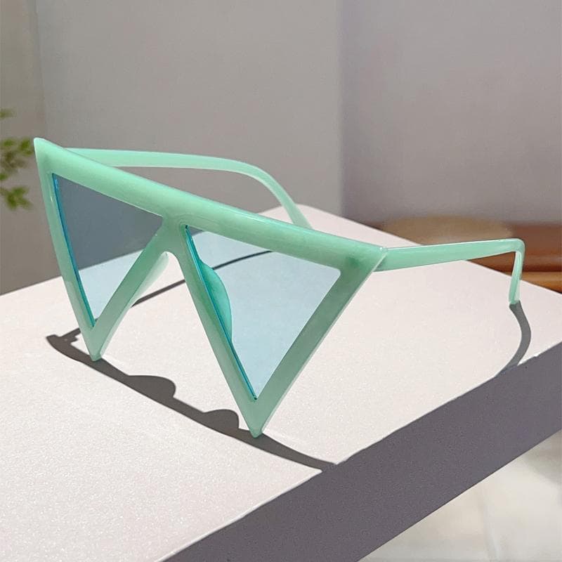 KAMMPT Triangle Sunglasses Fashion Candy Color Beach Holiday Shades Trendy Brand Design Cute Sun Glasses as picture shows