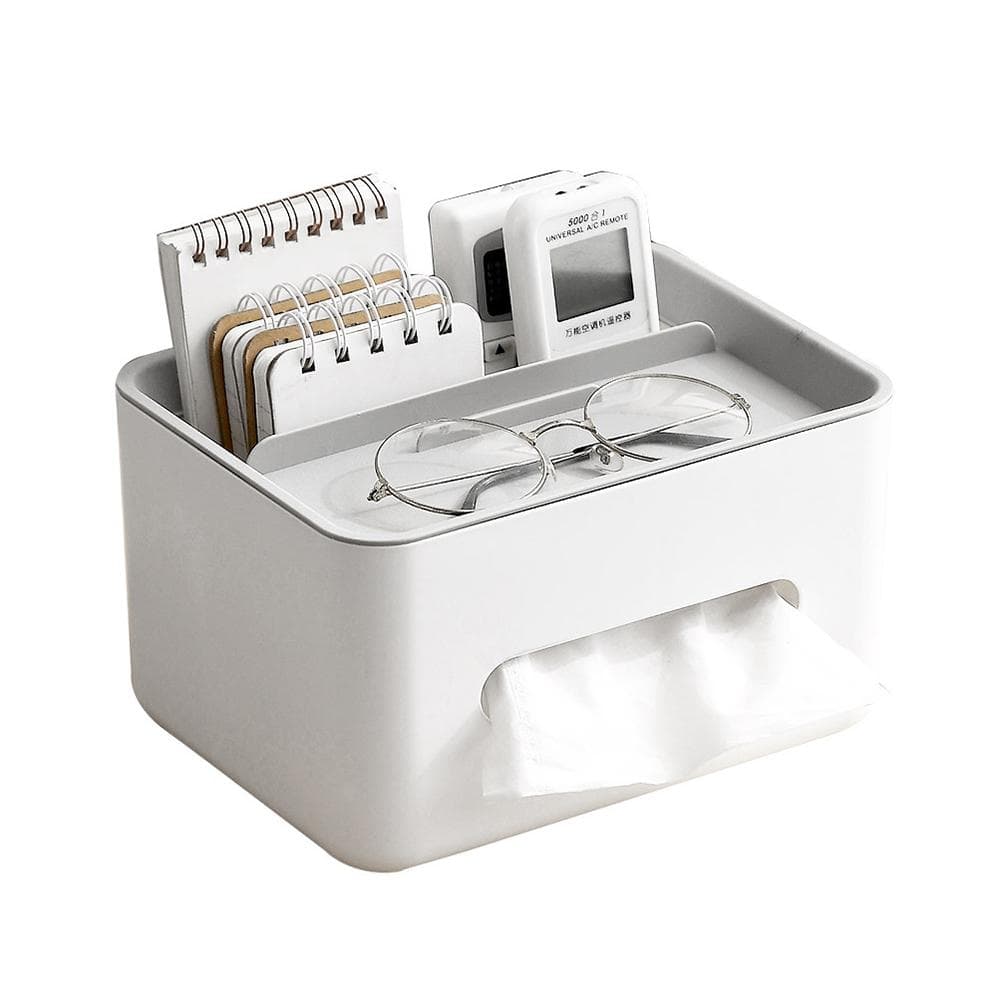 Tissue Box Living Room Remote Control Storage Basket Napkin Holder Paper Box Office Desk Organizer Sundries Container grey