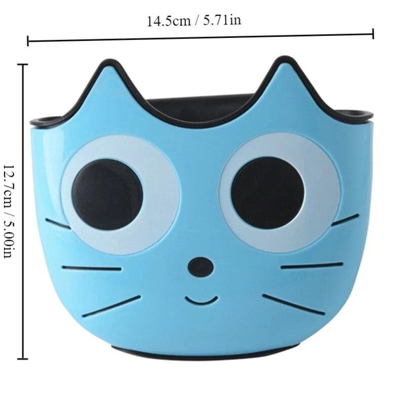 1Pc Cartoon Cat Creative Sink Drainage Bag Kitchen Storage And Hanging Basket Storage And Drainage Rack Hanging Bag blue