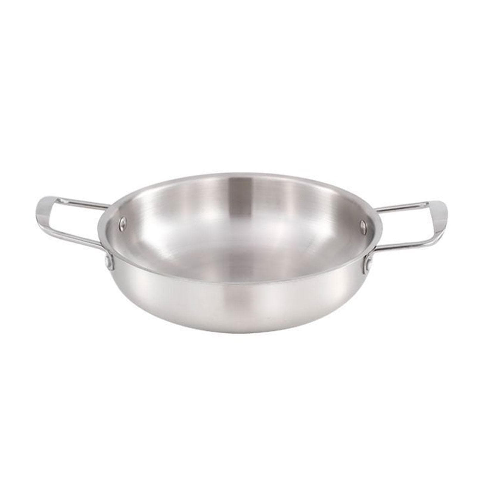 Korean Ramen Cooking Pot with Handle Stainless Steel Fast Heating Convenient Noodle Pot for Soup 18cm/7.1in (Original Color)