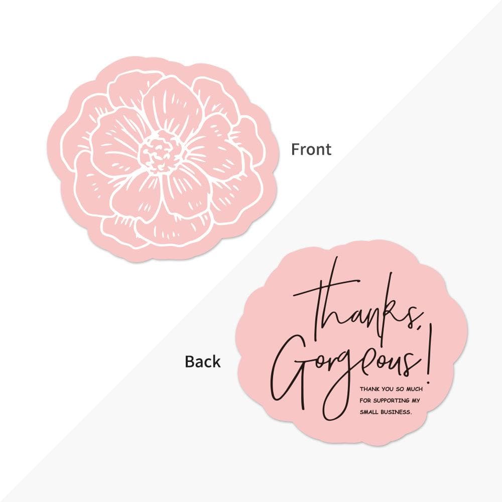 50pcs Thank You for Supporting My Small Business Card Thanks Greeting Card Appreciation Cardstock for Sellers Gift Merci Card pink