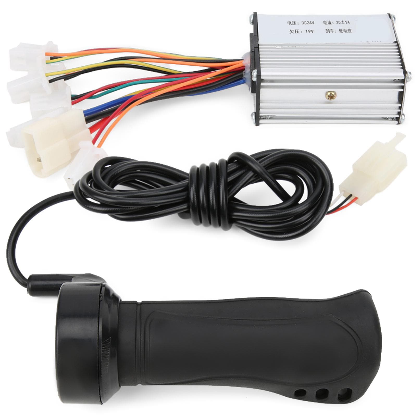 24V 250W Brush Controller Extended Cable Single Hand Grip Set Electric Bicycle Handlebar
