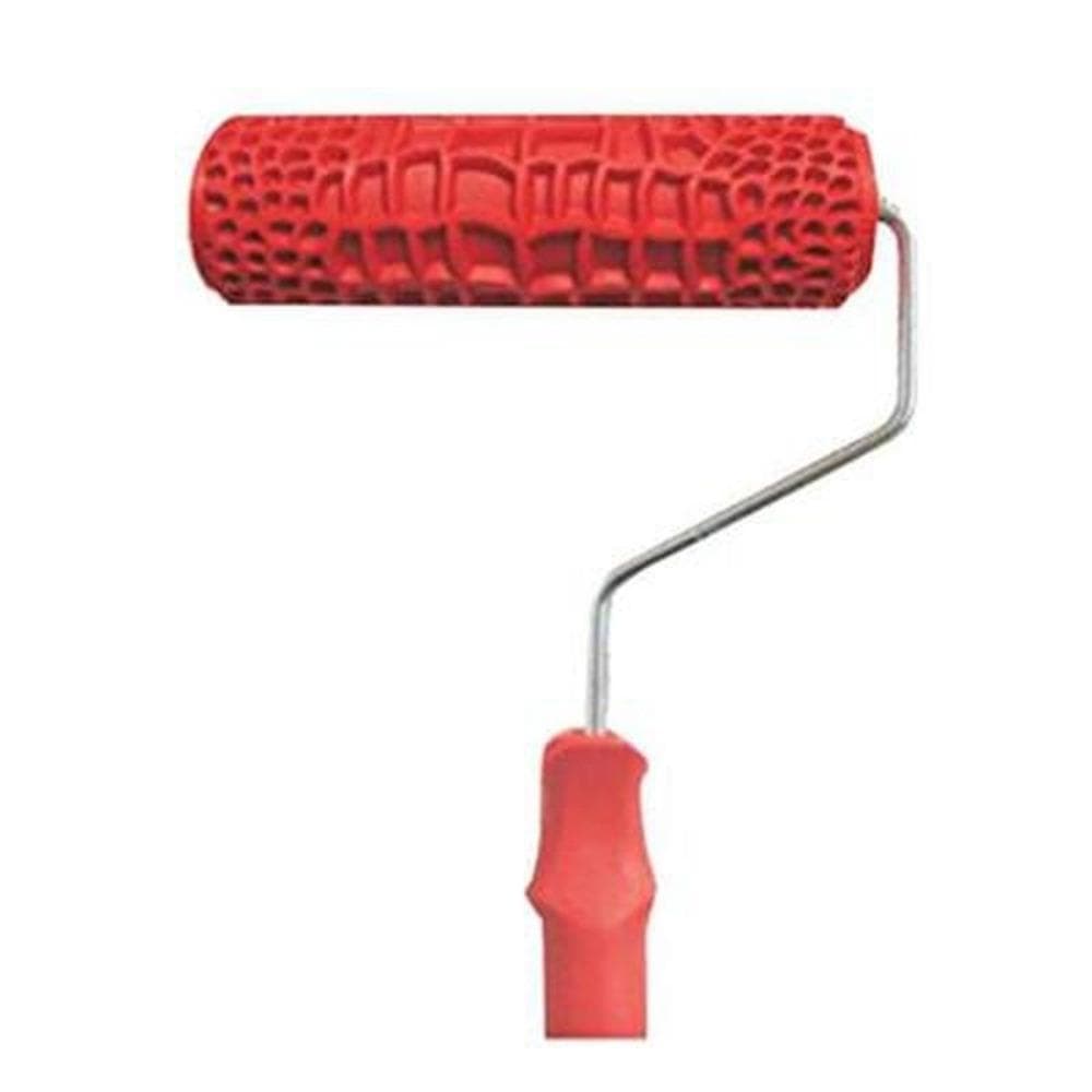 1Pcs 7 Inch Crocodile Skin Pattern Paint Roller Stamp Painting Decorative Cylinder Tools Imitate Crocodile Skin for Wall red