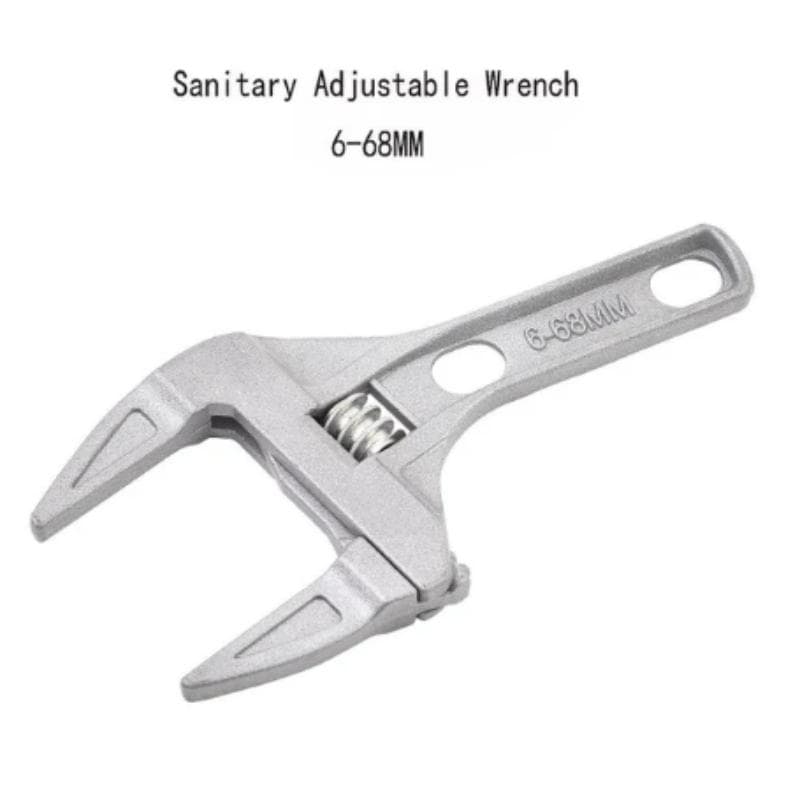 6-68mm Universal Repair Set Bathroom Hand Tools Large Opening Pipe Wrench Nut Key Adjustable Spanner Bathroom Repair Tool 68mm&146g silver